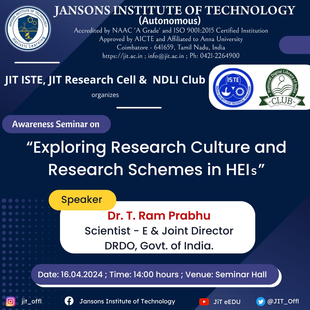 Awareness Seminar on “Exploring Research Culture and Research Schemes ...